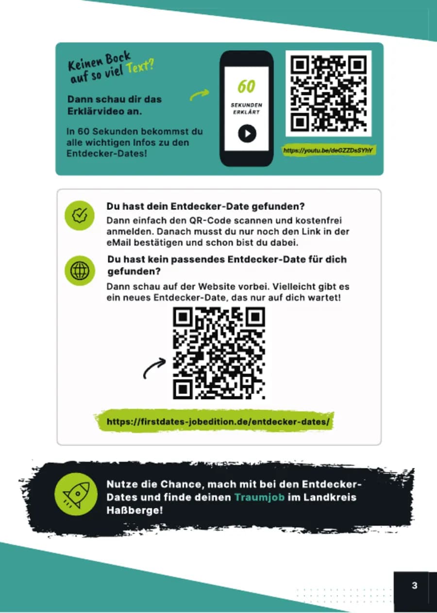 Broschüre Entdecker-Dates 2026, Seite: Erklärvideo in 60 Sekunden