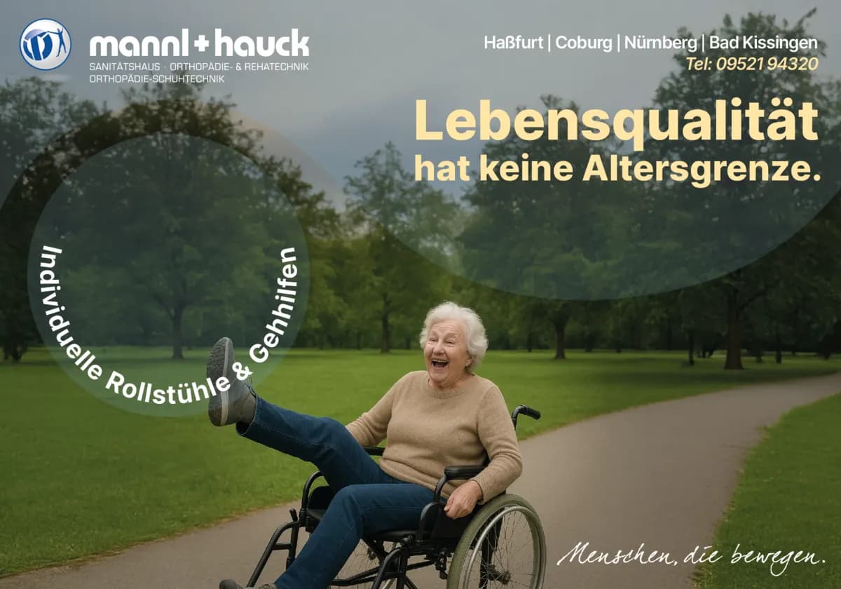 Anzeige Seniorenwegweiser – humorvolle Variante für mannl + hauck, gestaltet von YJAR