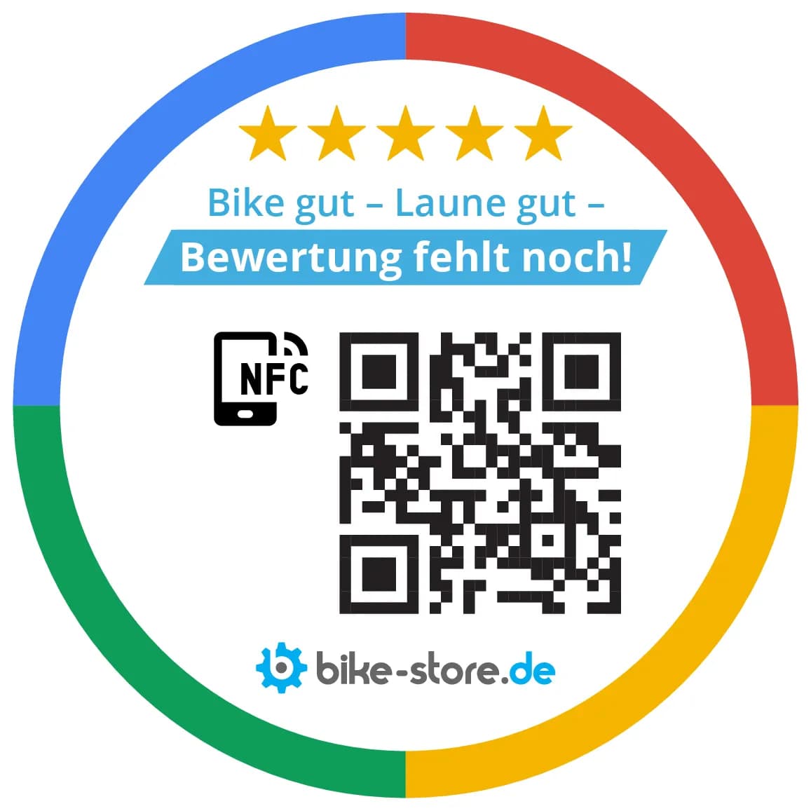 bike-store: NFC-Untersetzer „Bewertung fehlt noch!“