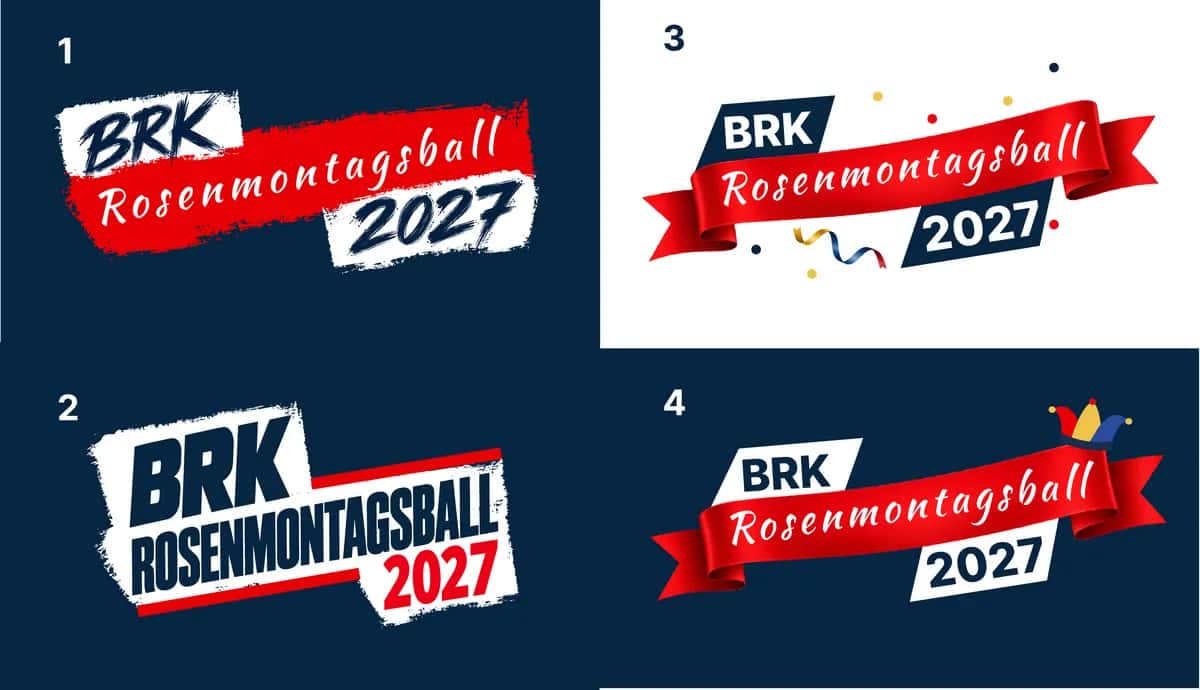 Rosenmontagsball 2027 – Logo-Varianten