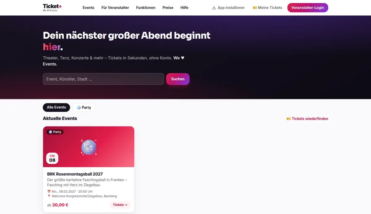 Ticketing-Plattform Ticket+