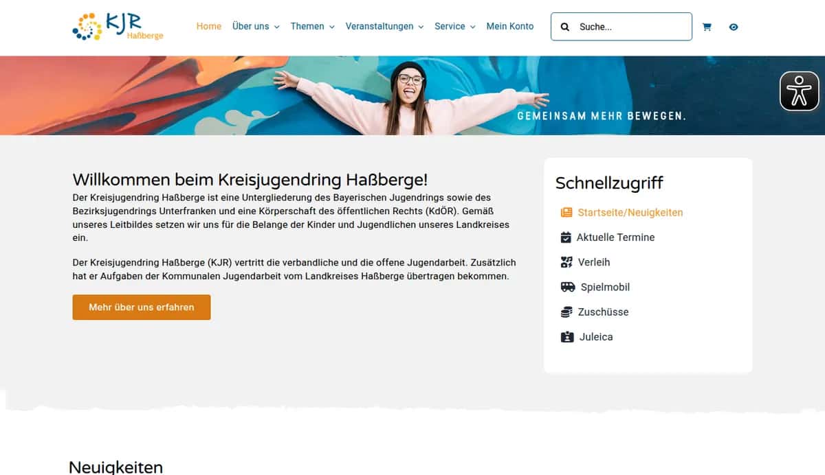 Website des KJR Haßberge