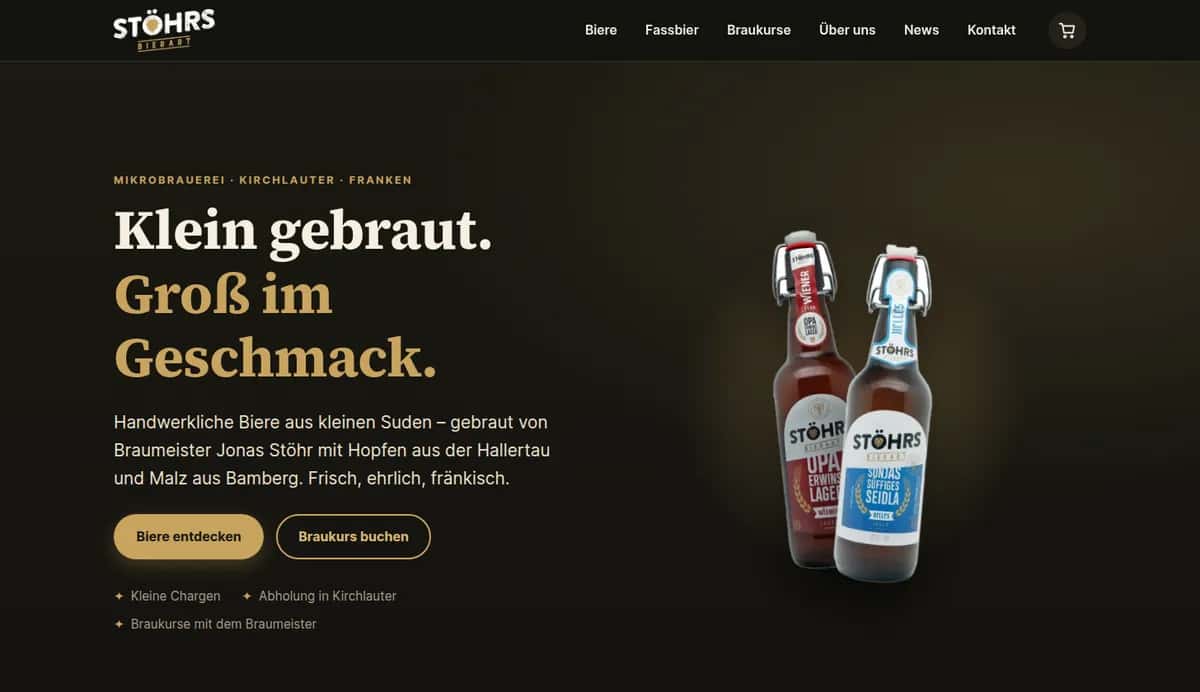 Website und Shop von Stöhrs BierArt