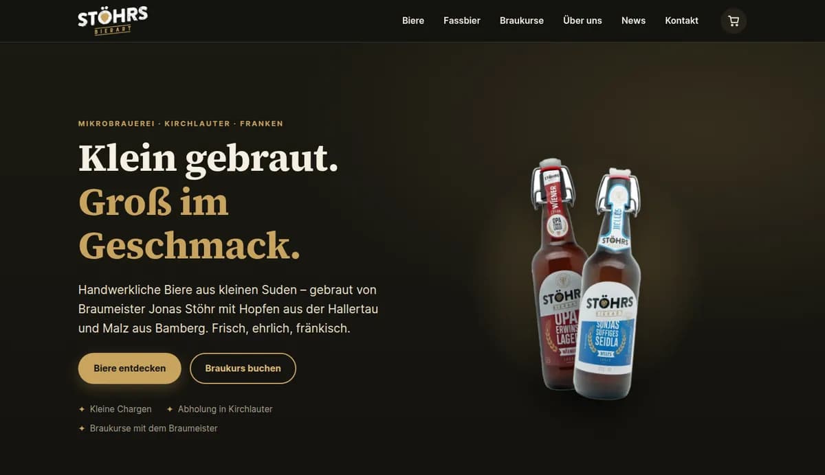 Website und Shop von Stöhrs BierArt